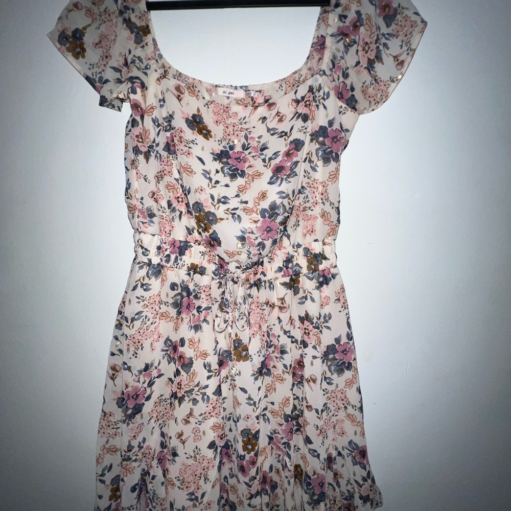 Mi Ami Floral Dress with Cinch Waist